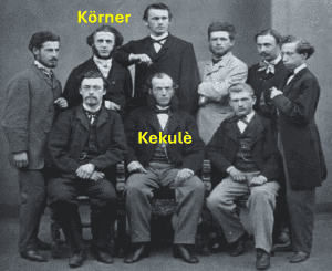 Kekulè e i suoi collaboratori a Gand nel 1866 ca.